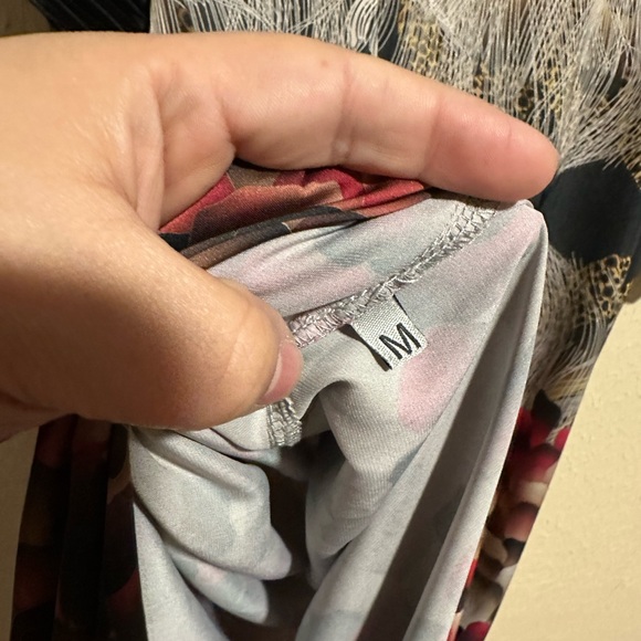 Artista Feathers Long Dress Size Medium Art To Wear Multicolored Pleated Sleeves - Picture 5 of 7